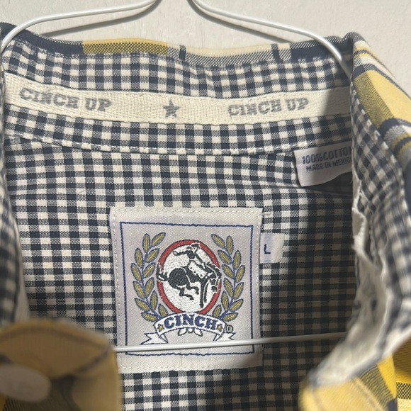 Cinch Yellow and Blue Plaid Shirt - Picture 2 of 4